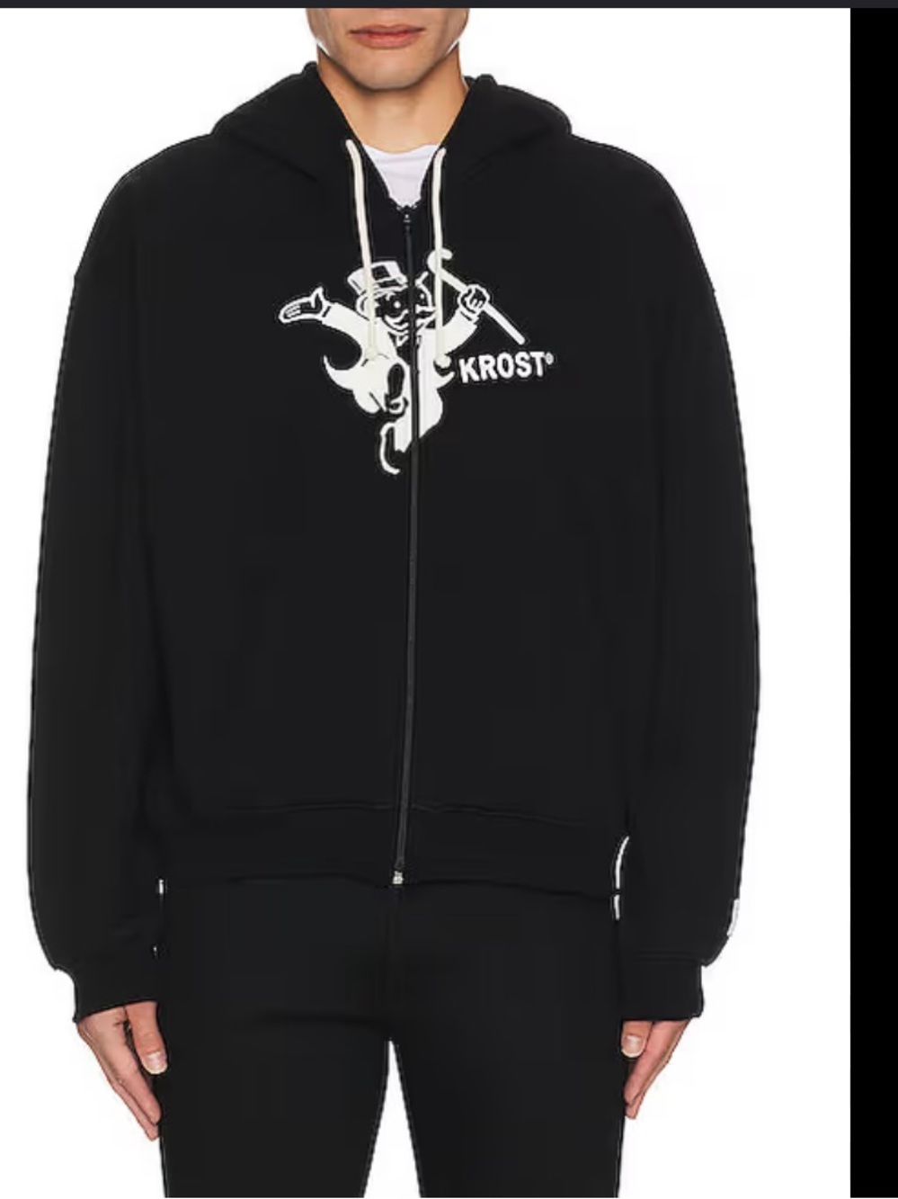 Krost X Hasbro Mr. Monopoly Zip Hoodie 100% Cotton Graphic Design Size XL